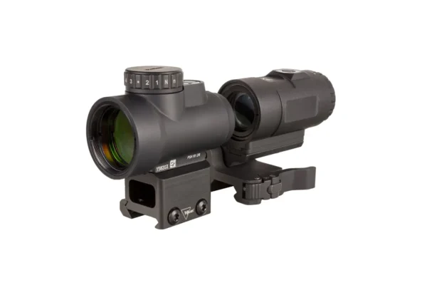 Комплект: приціл Trijicon MRO HD 1x25 Red Dot 68 MOA/2 MOA + Magnifier 3x, Full Co-Witness, Flip-to-Side