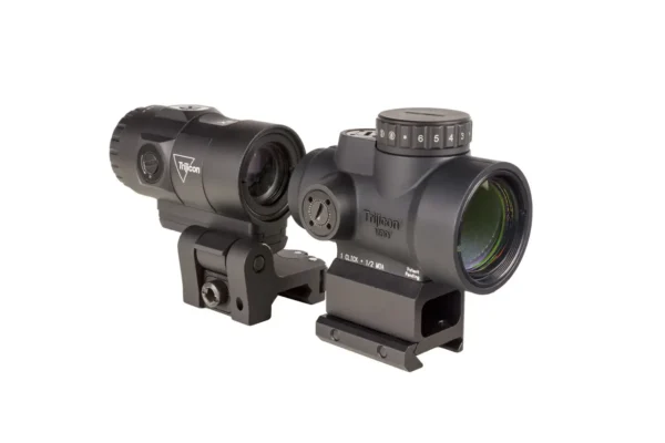 Комплект: приціл Trijicon MRO HD 1x25 Red Dot 68 MOA/2 MOA + Magnifier 3x, Full Co-Witness, Flip-to-Side